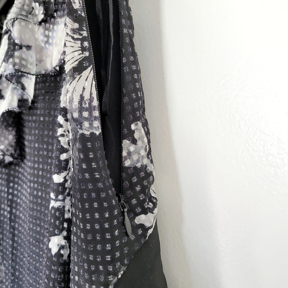 NEW Chelsea & Walker Cara Black & White Silk Jacquard Midi Dress Size 2 - Picture 13 of 16